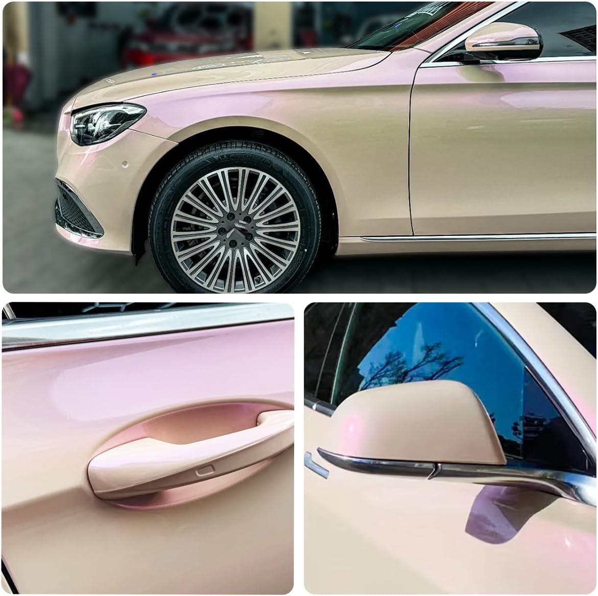 50FT x 5FT Universal Car Vinyl Wrap Dual Tone Candy Dream Pink 3D Glossy Self-Adhesive Film - Fade Proof, UV Resistant, Easy Install for All Cars/SUV/Trucks