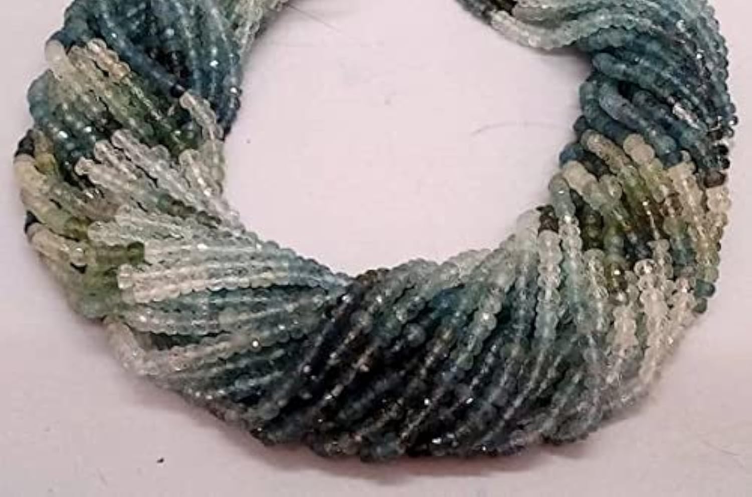 Perles en aigue-marine naturelle 3-4mm pour réparer et personnaliser un bijou