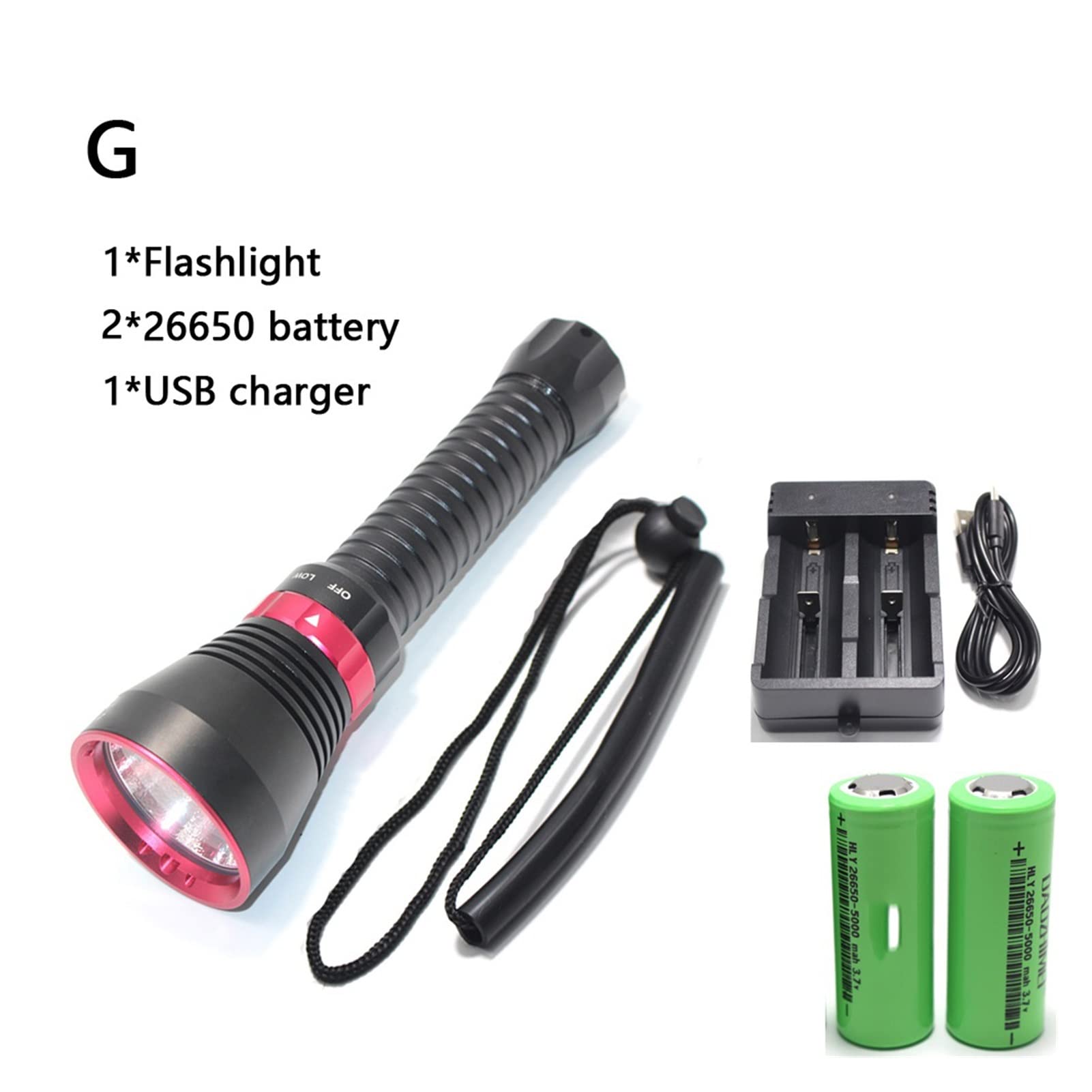 Bigblue AL1300WP and AL250 Dive Light Combo Pack with 8-Color Easy Clip - Red