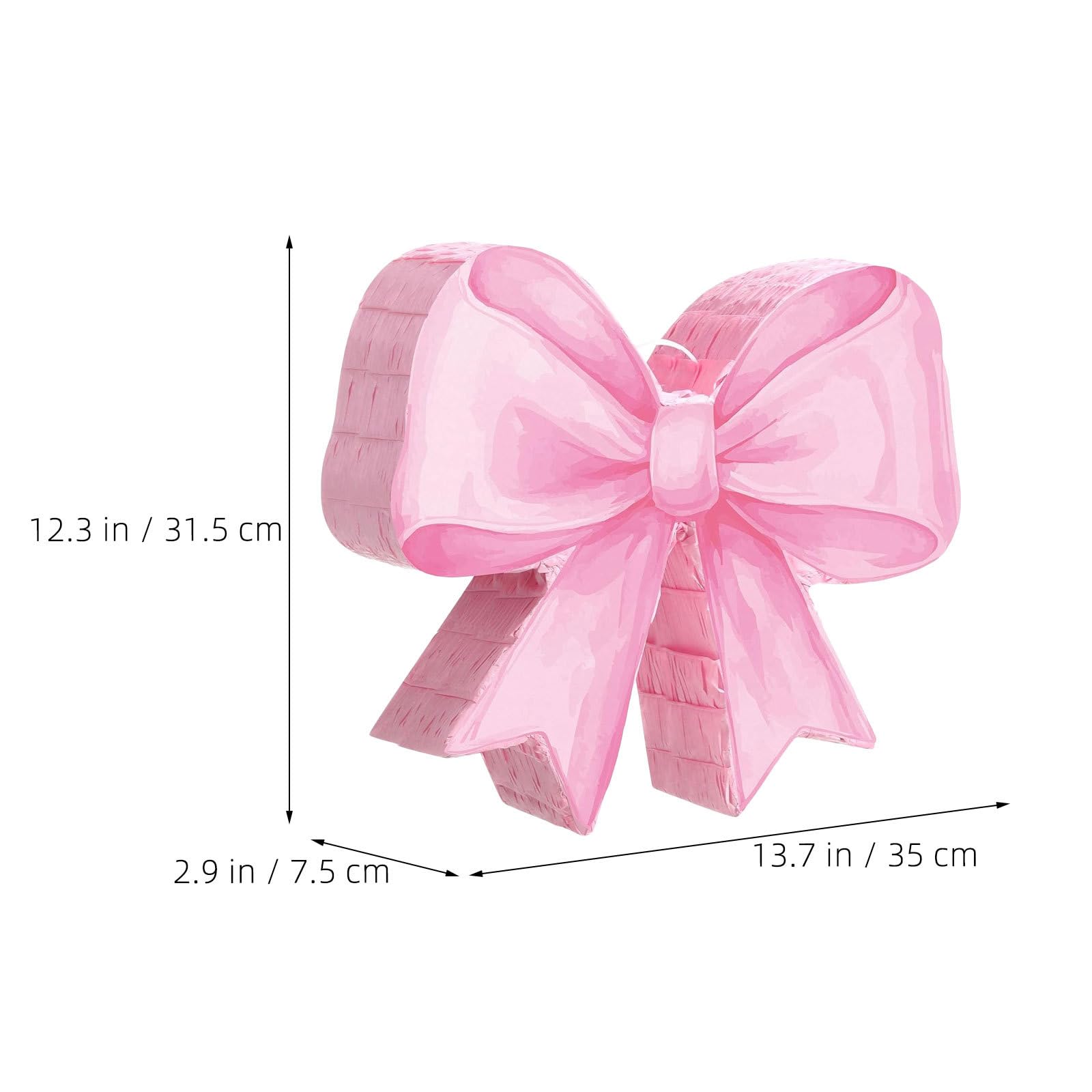 Operitacx Piñata rosa con lazo para niña, el set de piñata rosa con lazo incluye un palo, una máscara para los ojos y confeti, lindas decoraciones para fiestas de cumpleaños, artículos para fiestas
