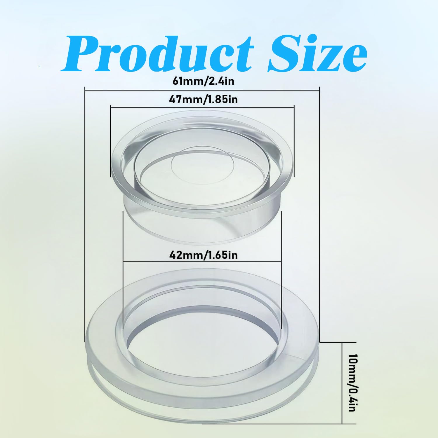 Amazleer Lot de 2 inserts de table de parasol 5,1 cm avec capuchon anneau standard blanc 42 mm-65 mm