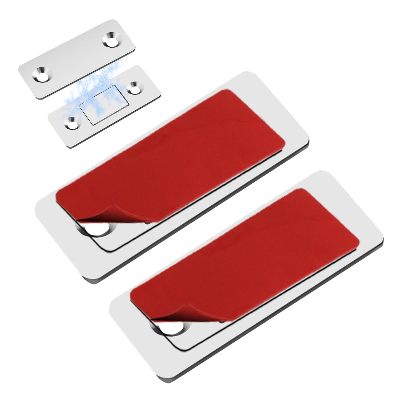 Quiet Magnetic Door Catch, Using Noise Free, Magnetic Cabinet Door Catch Quiet, Quiet Magnetic Catch for Sliding Door, Punch-Free, Invisible Anti-Collision Door (2 Sets)
