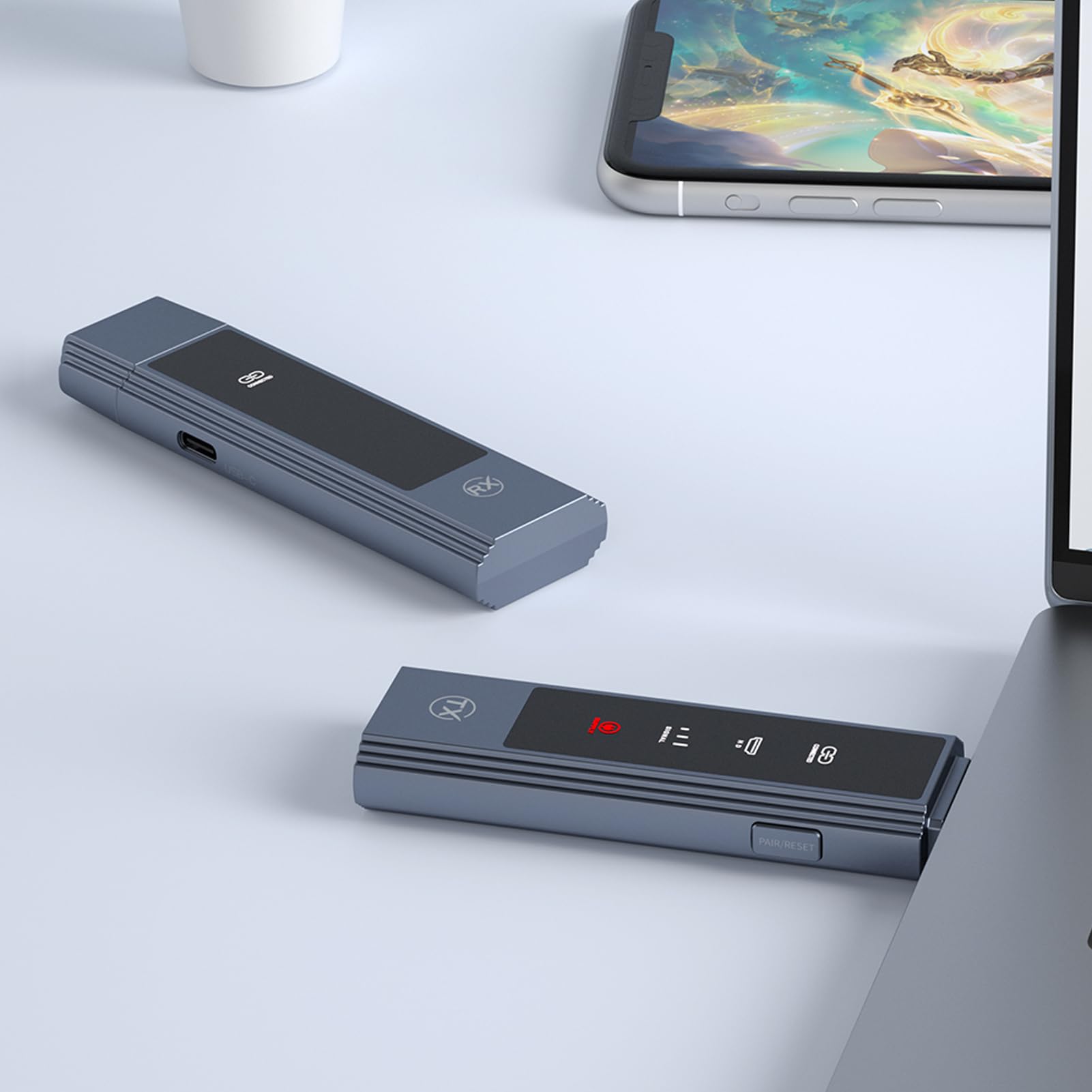Bezprzewodowy Nadajnik i Odbiornik HDMI, Zasięg 50 M | Niskie Opóźnienia, Plug and Play, 4K do 1080P, Dwuzakresowy 2.4G 5G, Zestaw Przedłużacza HDMI do Kamery PC TV Box
