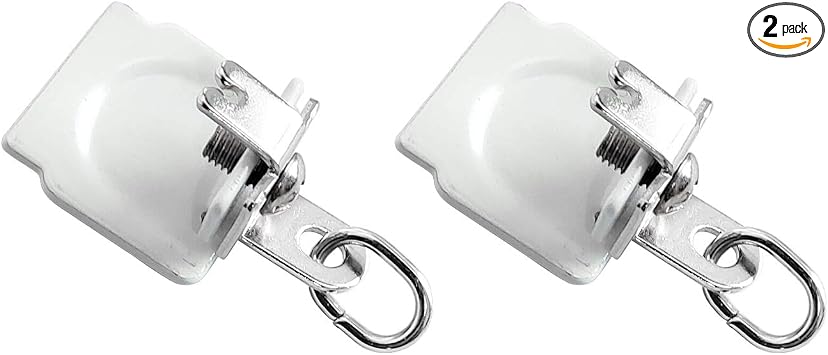 ChadMade Curtain Track End Caps, Metal Stopper for Window Hanging Rod, Ceiling/Wall Rail Stop Replacement Accessories for Lora Track1 Pack of 2, White