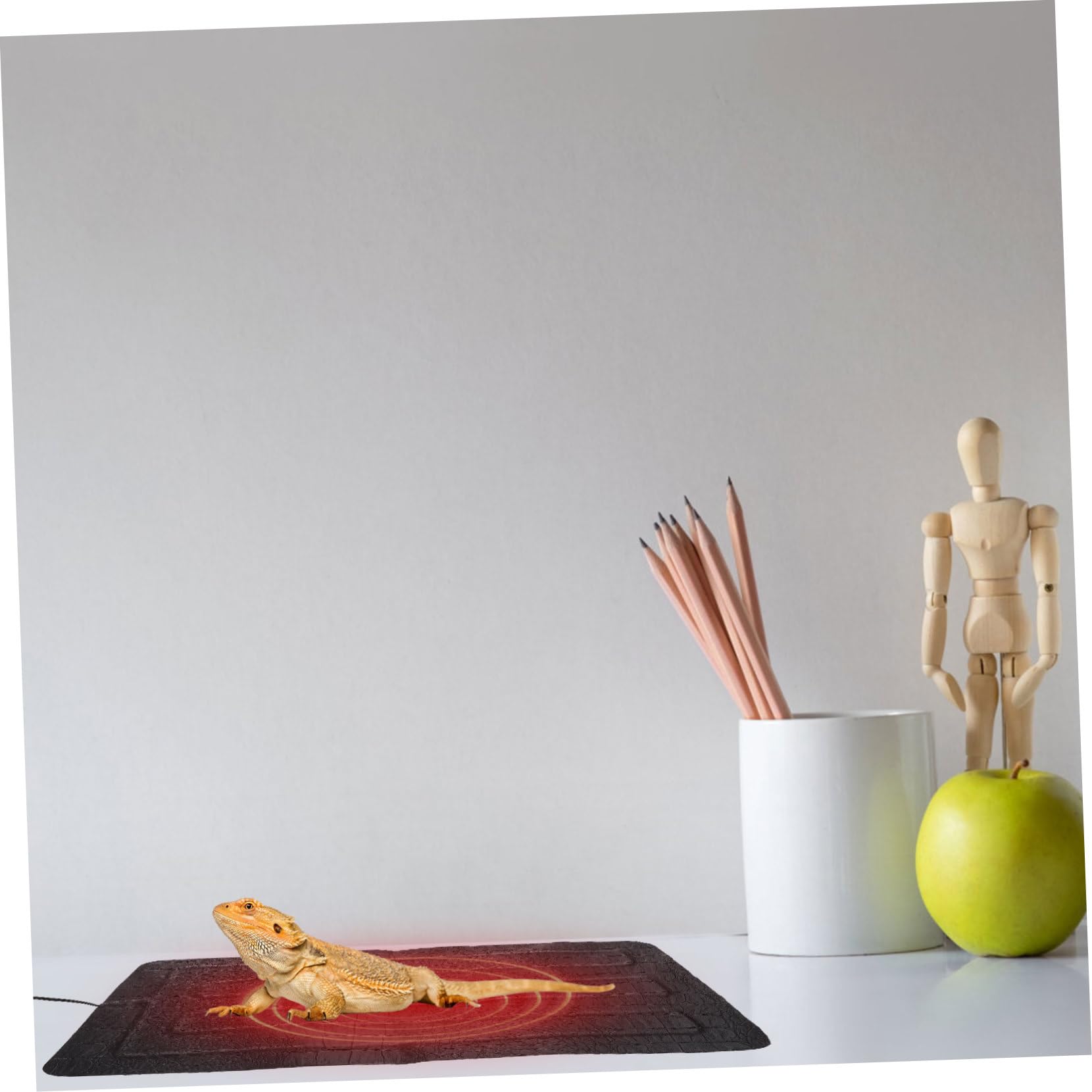 ibasenice Tappetino Riscaldante Elettrico per Rettili USB Temperatura Regolabile, Cuscinetto Anti-morso in Effetto 33x18 Cm, Coperta Riscaldante per Cuccia Animali da Compagnia e Lucertole