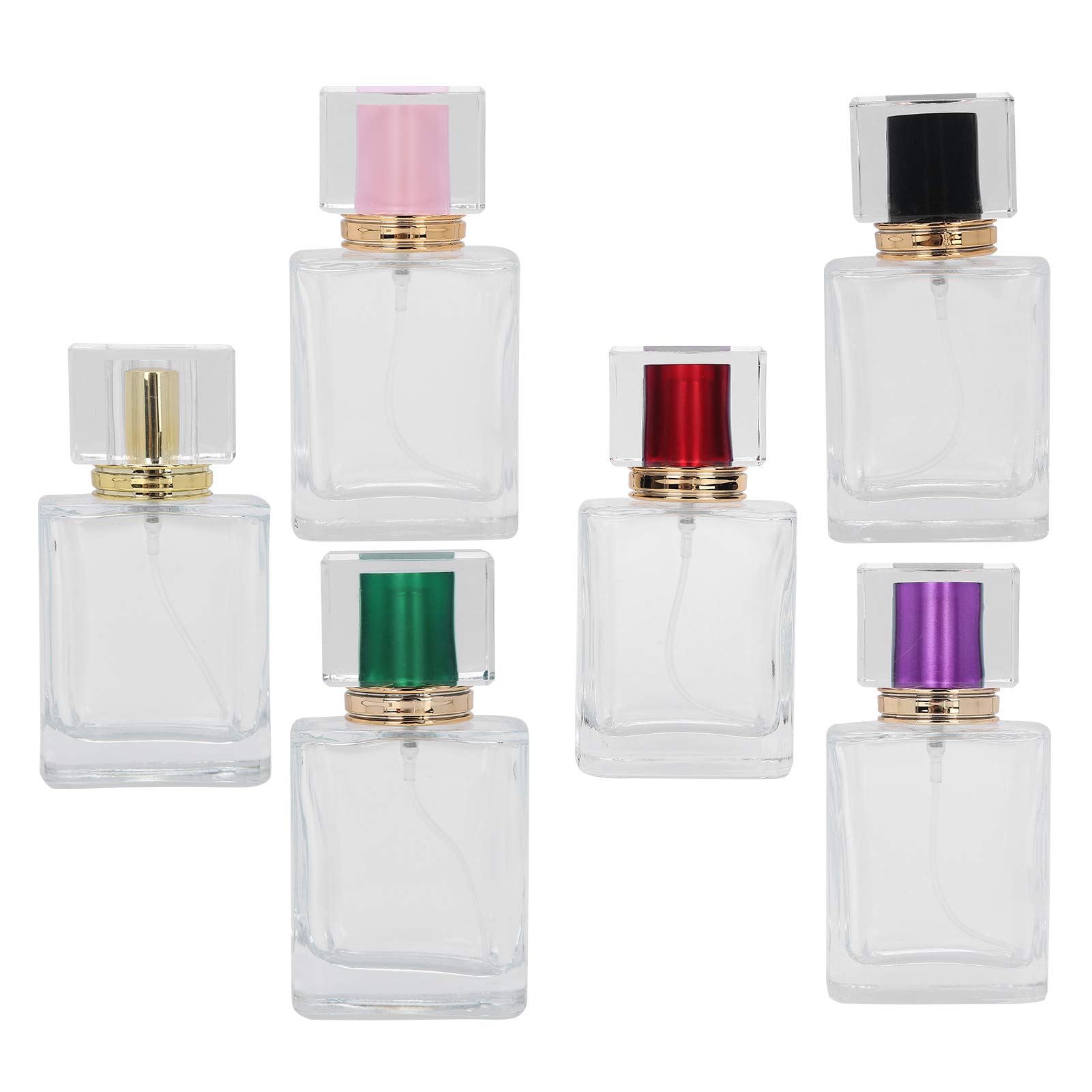 Flacons de parfum rechargeables verre voyage 50ml vaporisateur portable multicolore