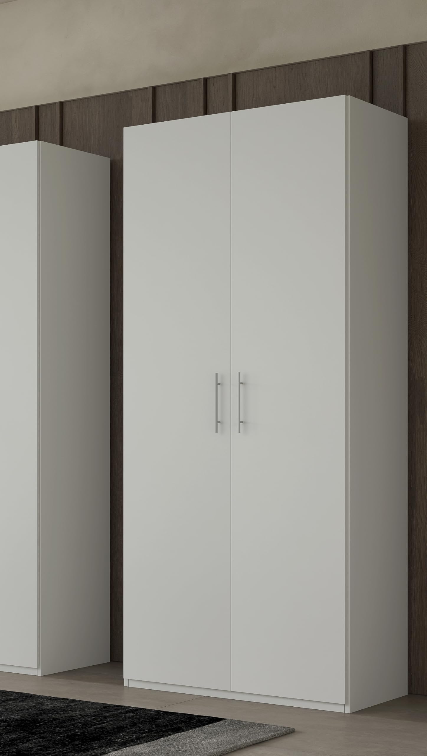 Swift Armadio Guardaroba 2 ante Camera da Letto Bianco Opaco Made in Italy L.91 P.53 H.202 cm