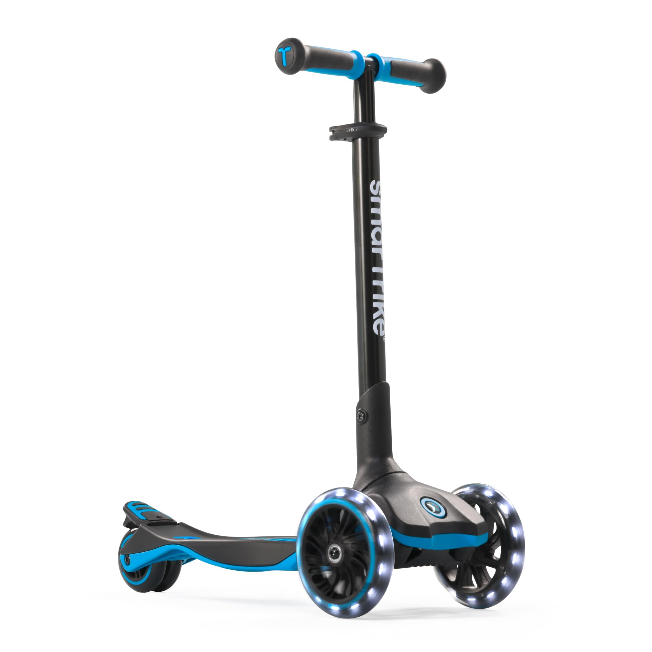 smarTrike Xtend Kickboard - Patinete Plegable para niños de 3 a 12 años, Ruedas LED XL, inclinarse para dirigir, Color Azul
