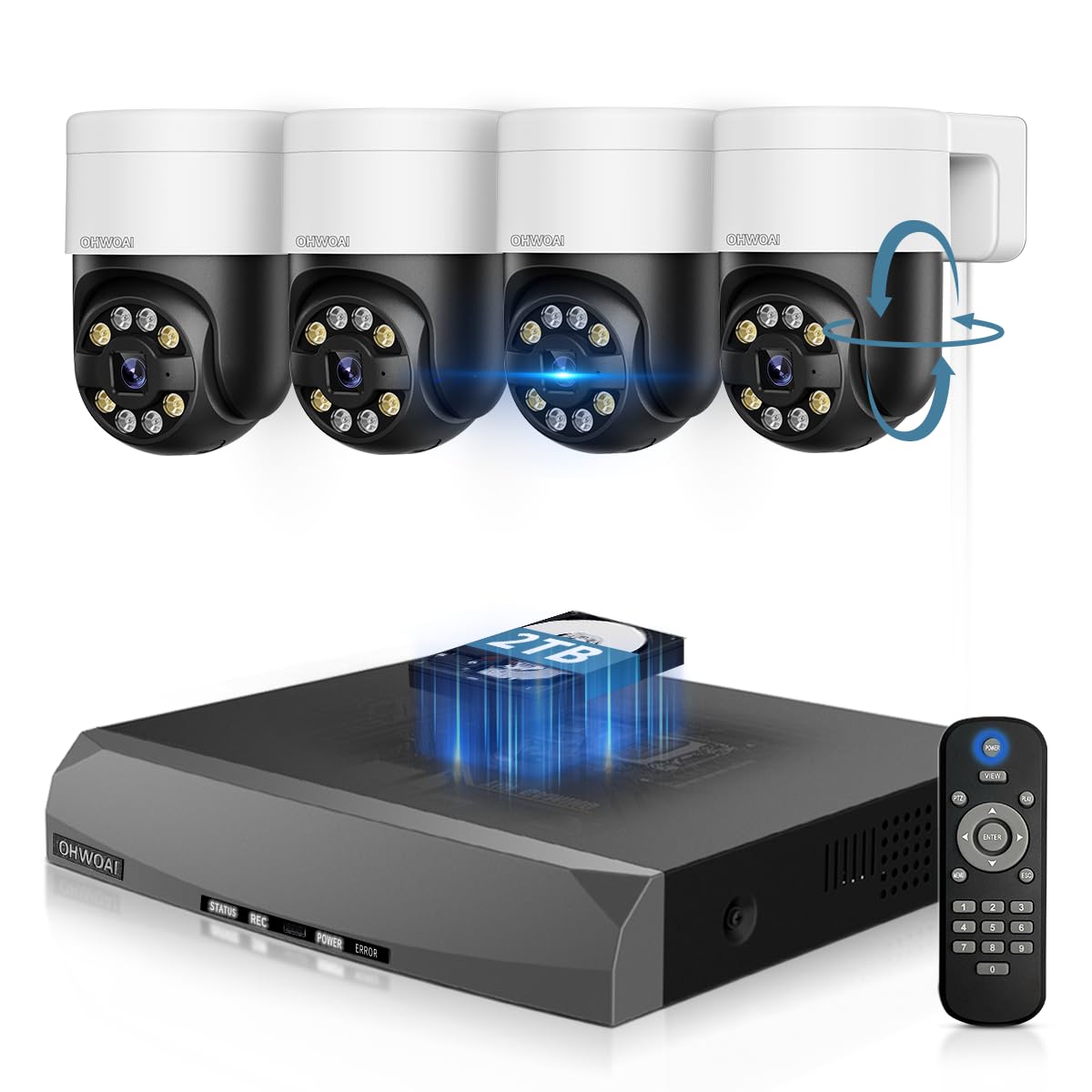 Amazon.co.jp: 【双方向通話・投光威嚇】 POE防犯カメラセット 800万