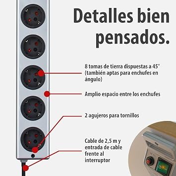 Brennenstuhl Super-Solid surge protection 13.500 A 8Li Priz Gümüş