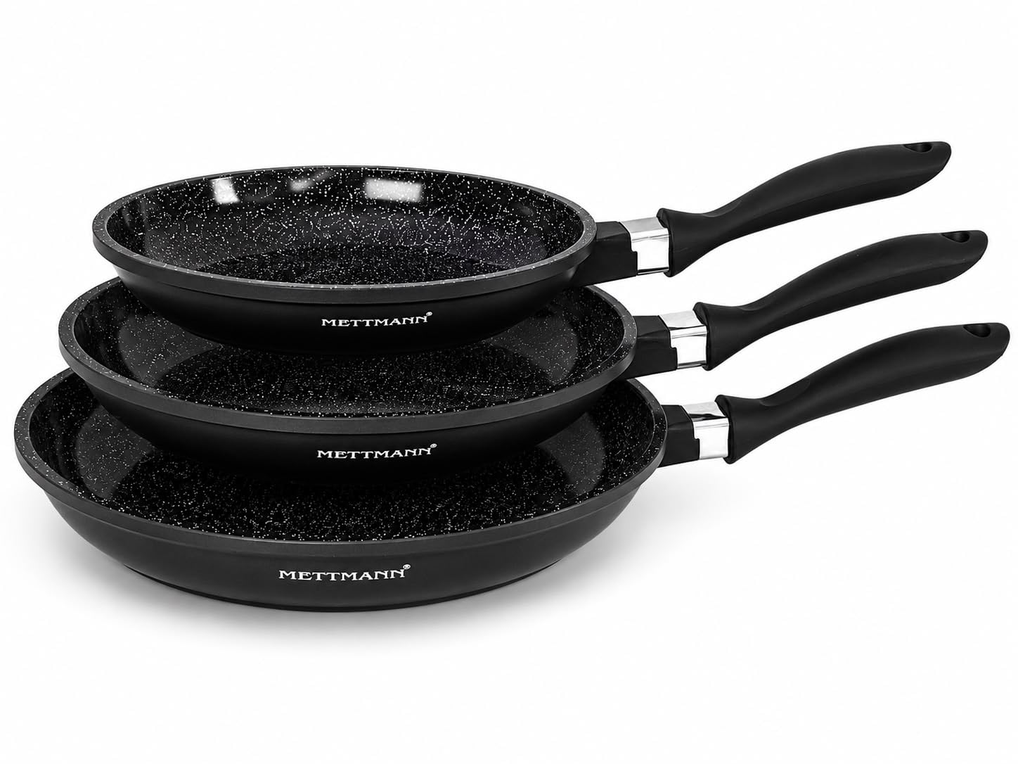 Lot de 3 Poêles à Frire Antiadhésives Céramique 20-24-28 cm induction