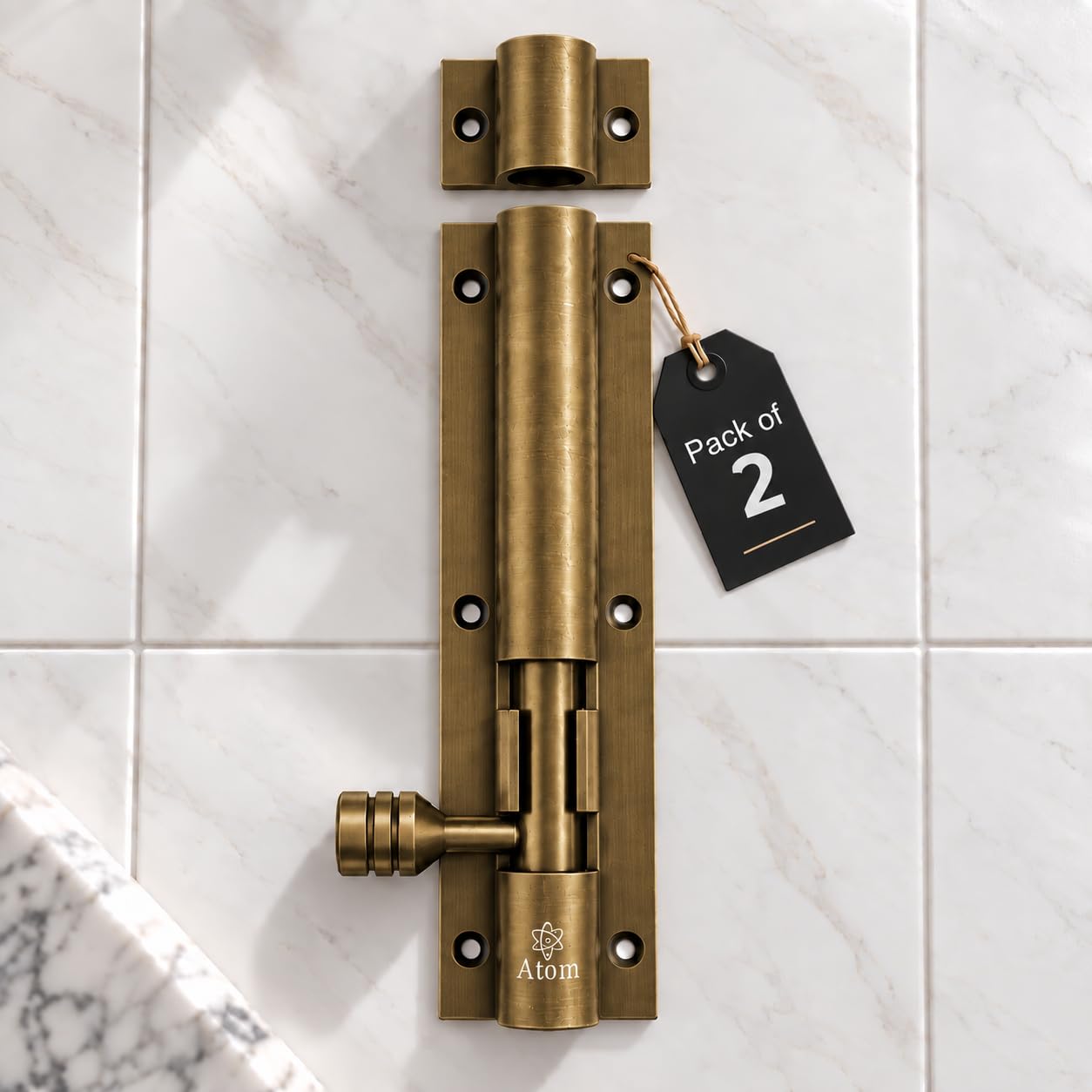 Atom 8 Inch Tower Bolts - Antique Finish (Pack of 4) -8
