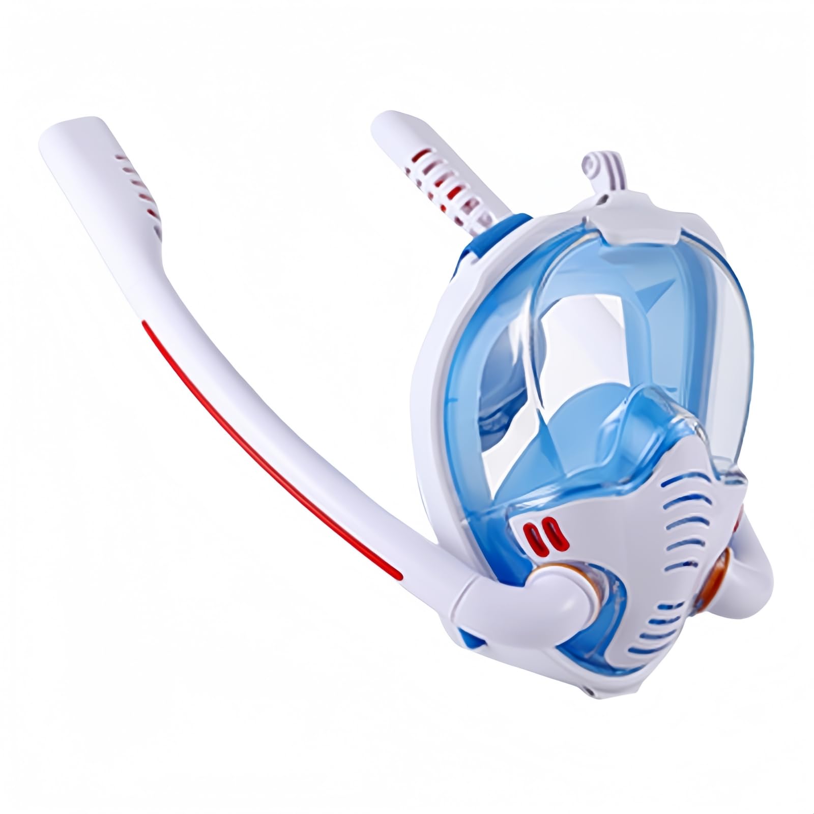 Maschera subacquea per adulti e bambini, maschera subacquea, maschera completa con boccaglio, set da snorkeling per adulti (stile K3 per adulti (bianco e blu, L/XL))