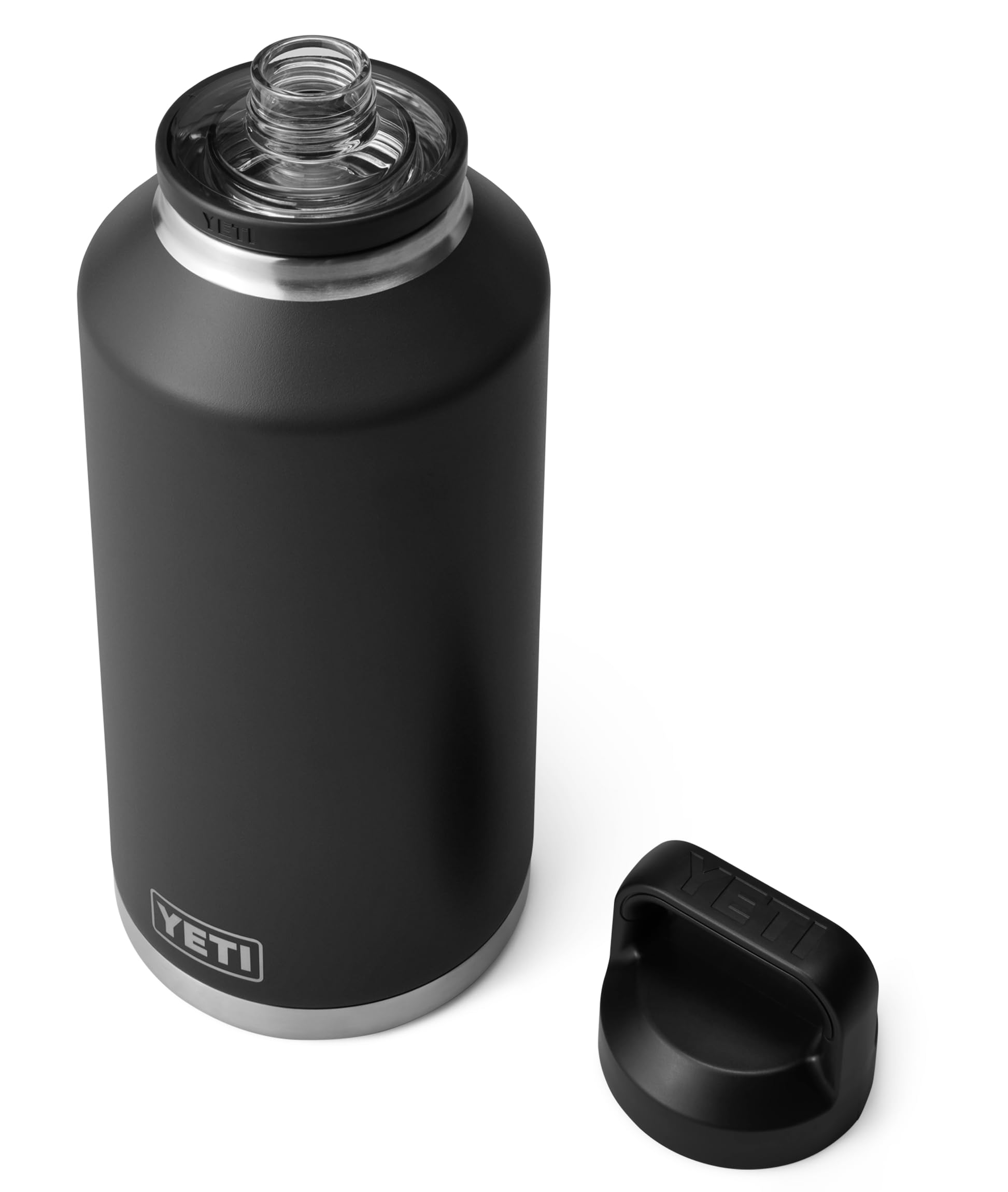YETI Rambler Bottle Chug, Vacuum Insulated Stainless Steel Bottle with Chug Cap, Black, 64 oz (1.9 L)