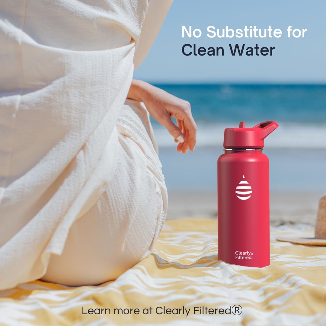 Clearly Filtered Water Bottle | Removes 220+ Contaminants, Double-Wall Insulated Stainless Steel, BPA/BPS Free, Phthalate Free, Filters Flouride Lead Chlorine (32oz, Mint) - Image 3
