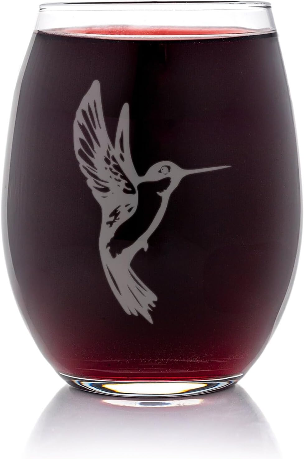 Hummingbird Stemless Wine Glass - Gift Idea - 3 Glasses