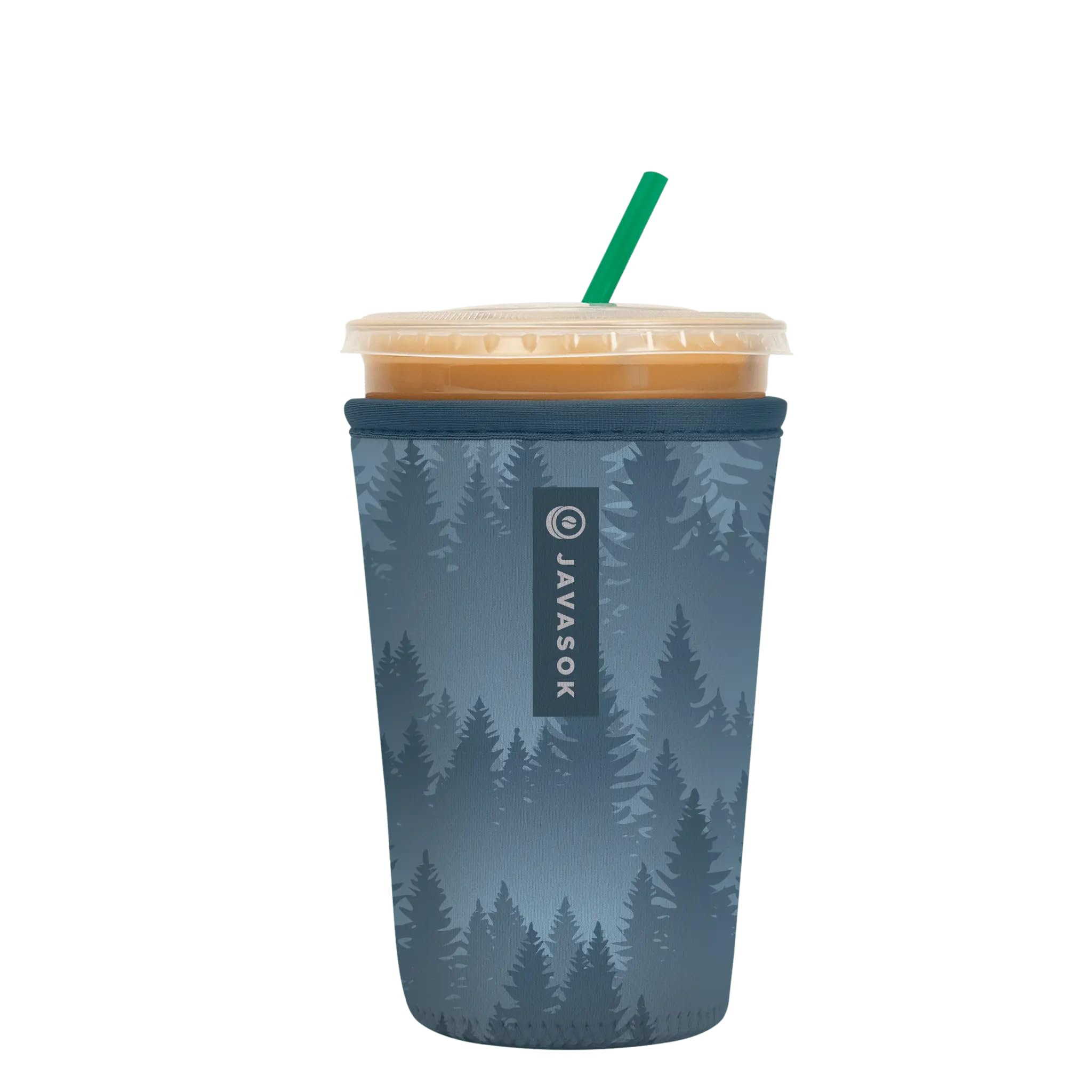 Sok It JavaSok Iced Coffee &amp; Cold Soda Insulated Neoprene Cup Sleeve (Foggy Woods, Medium: 22-28oz)
