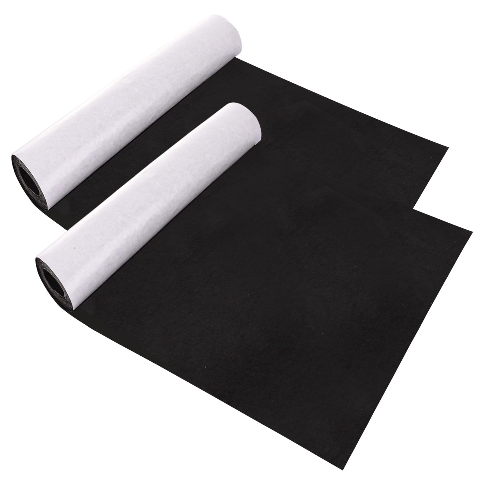 LDXDRU 2 Pack 40cm x 2M Self Adhesive Felt Roll, 1mm Thickness Black Sticky Backed Felt, Multipurpose Adhesive Fabric Sheet Roll for Drawer Box Liner Furniture Leg Pad Picture Framing