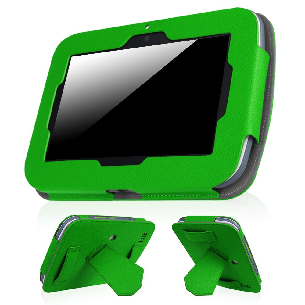 Fintie LeapFrog Epic Case - Premium PU Leather Standing Carrying Cover with Car Headrest Mount Holder Function For LeapFrog Epic / LeapFrog Epic Academy Edition 7" Android-based Kids Tablet, Green