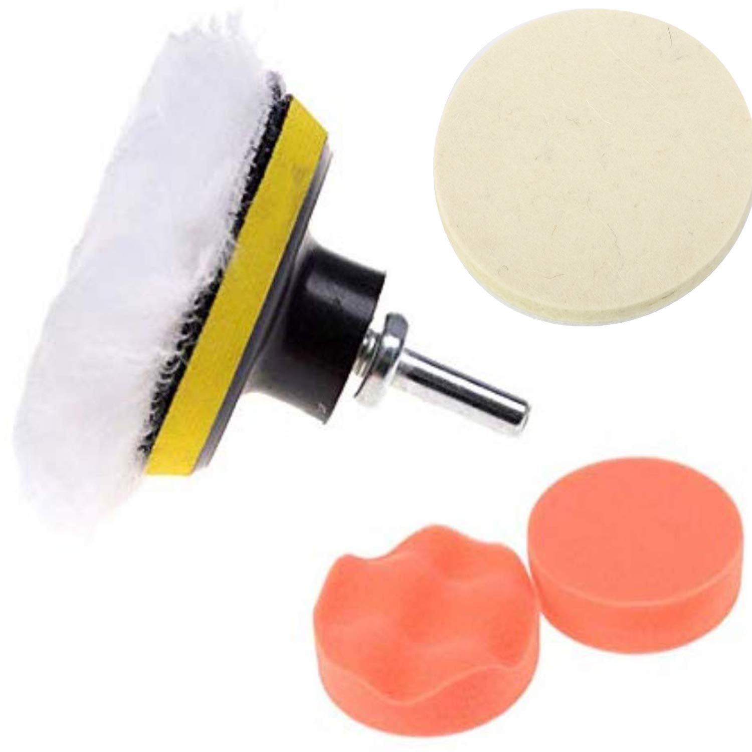 DIY Crafts Design # No 1, Car Polishing Wheel Kit, 3" Woollen Buffing Pad Auto Car Polishing Wheel Kit Buf (Design # No 1, Car Polishing Wheel Kit)
