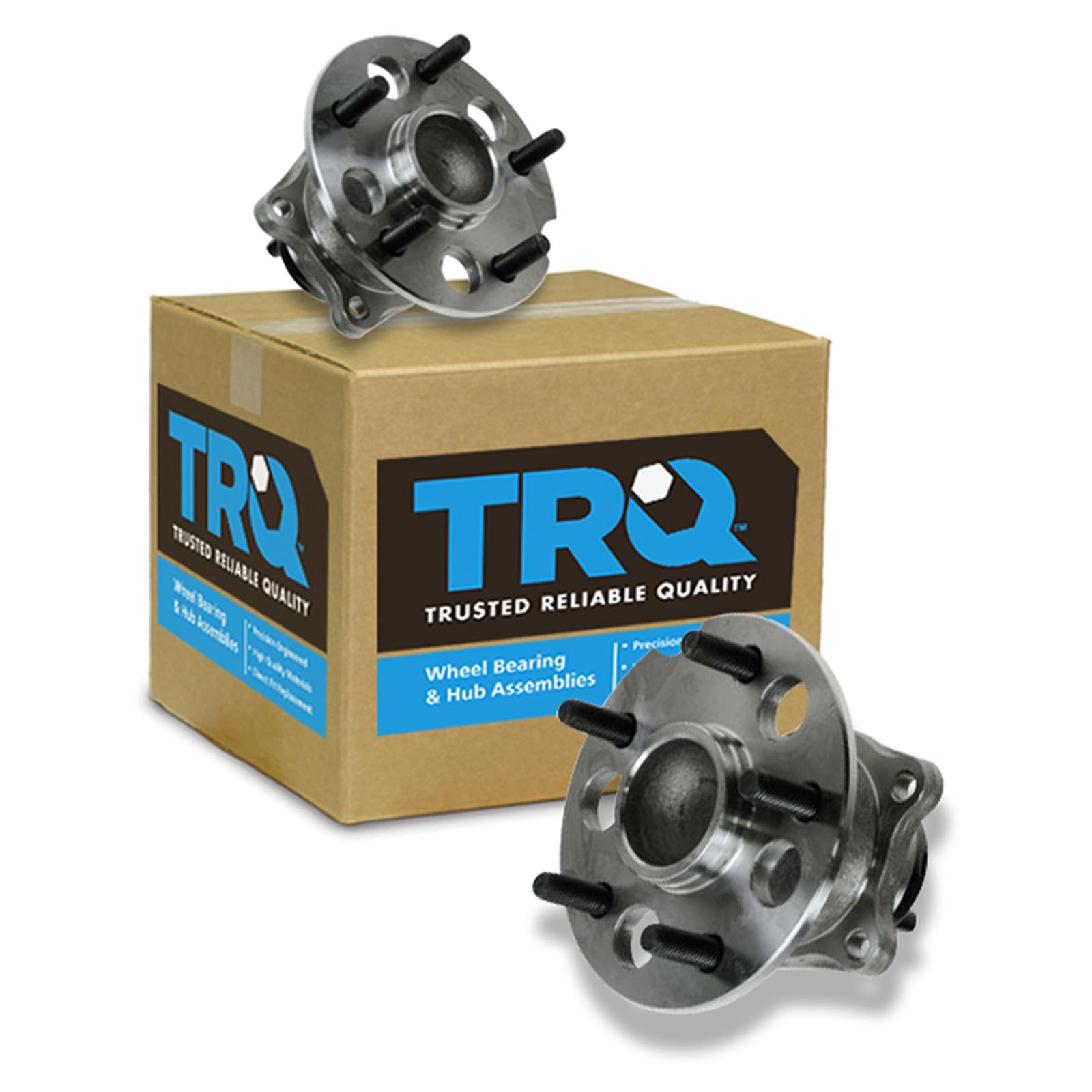 TRQ Rear Left and Right Wheel Bearing and Hub Assembly Set 2 Piece