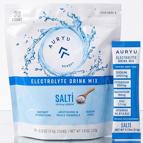 Electrolyte Drink Mix Salti Flavor, 30 Stick Packs, B Vitamins