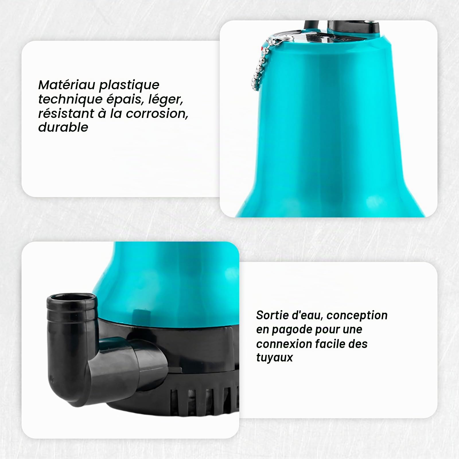 Pompe submersible pour eaux usées, mini pompe à eau DC 12 V, pompe à eau submersible 50 W, 4200 l/h, pompe de transfert d'eau pour aquarium, irrigation hydroponique