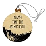 GRAPHICS & MORE Always Take The Scenic Route Hiking Travel Wood Christmas Tree Holiday Ornament