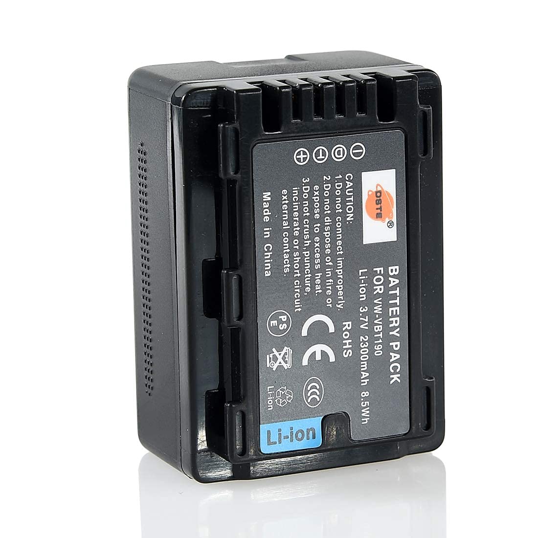 DSTE 2-Pack VW-VBT190 Batterie et Chargeur Compatible pour Panasonic HC-V270GK HC-V380GK HC-V210GK HC-V210MGK HC-V520GK HC-V520MGK HC-V720GK