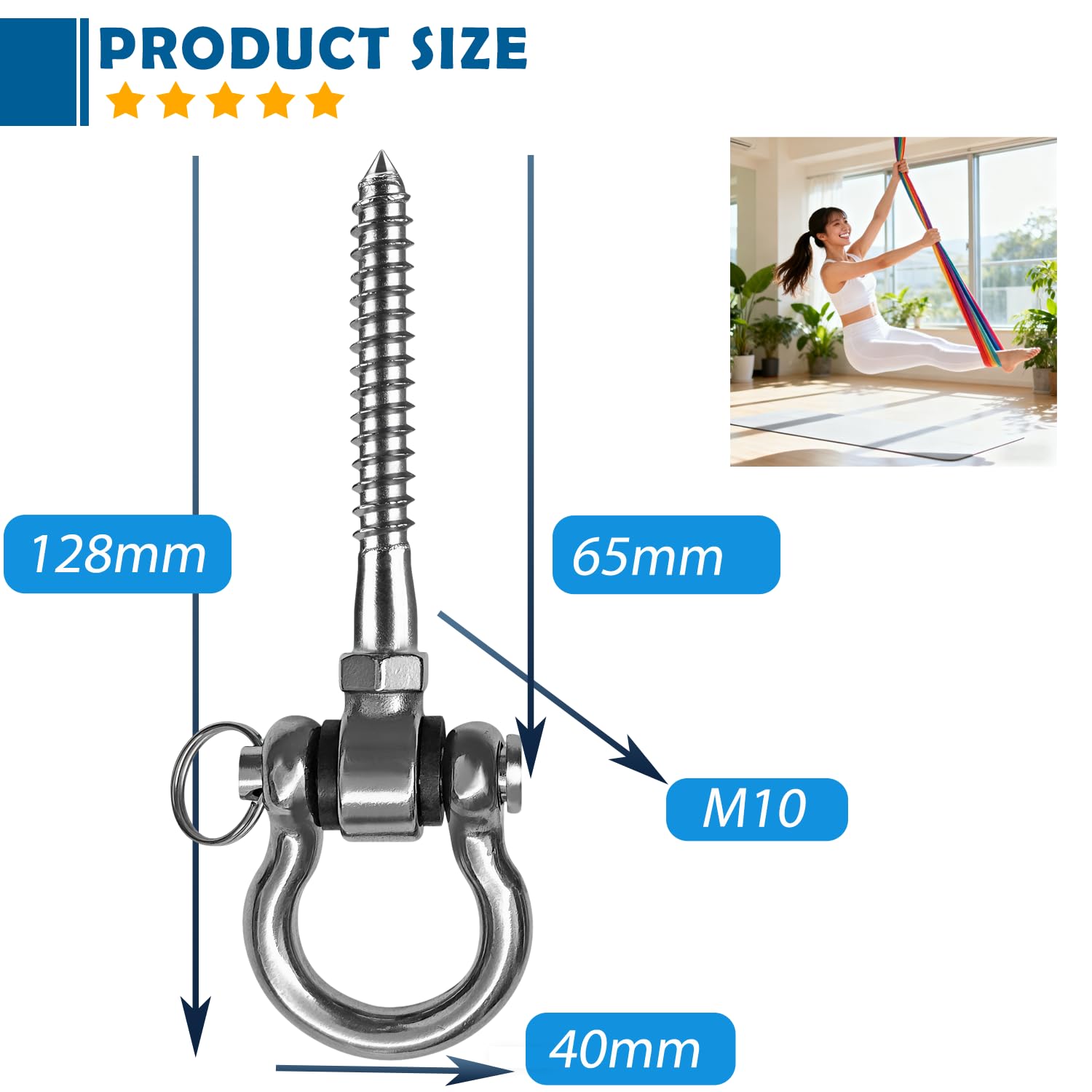 4Pcs Schaukelhaken Holzbalken Deckenhaken Schwerlast Swing Hanger 180°，SUS304 Schaukelhaken für Holzbalken Schaukel Aufhängung，650kg Capacity Deckenhaken Schaukel for Hängesessel
