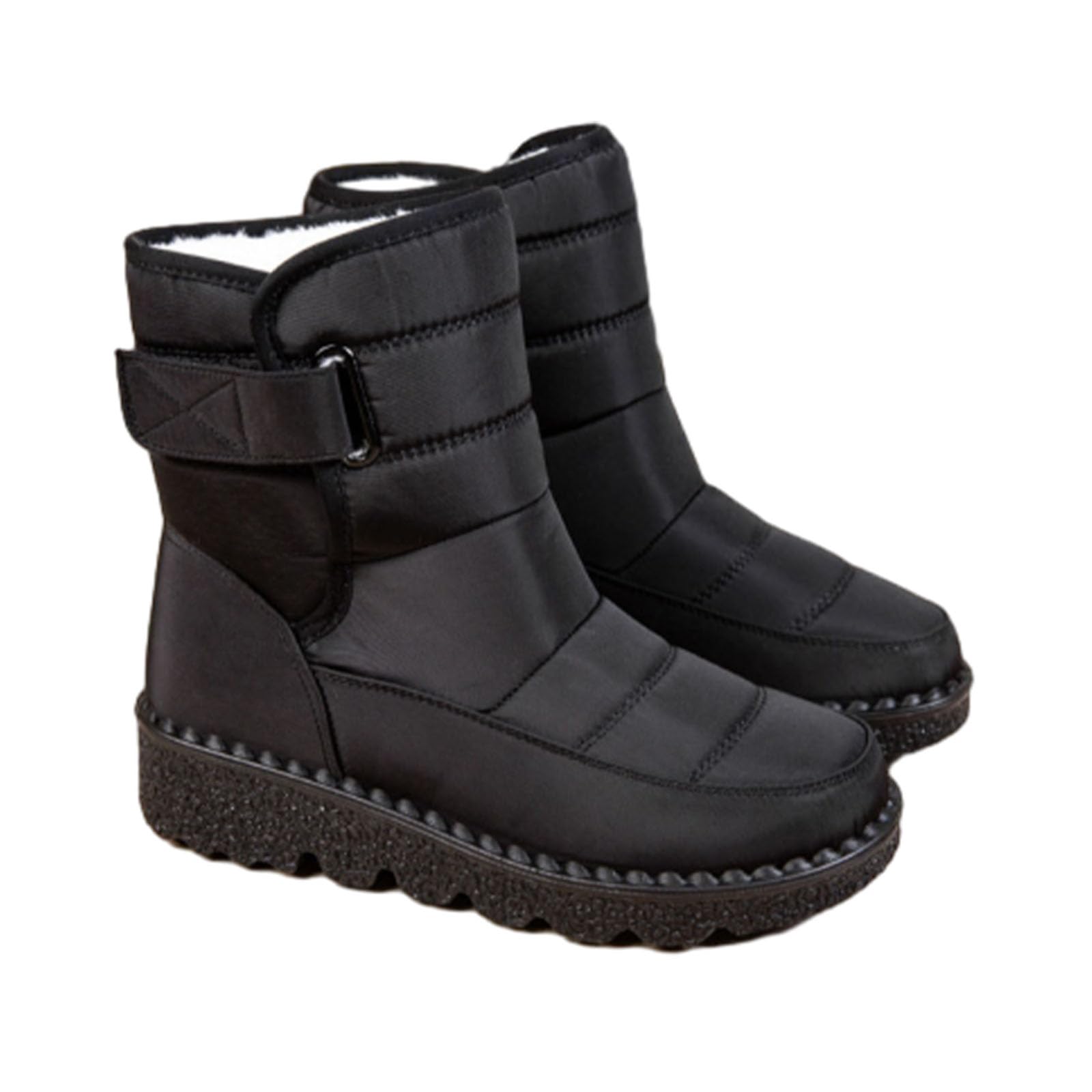 Womens Winter Waterproof insulated Boots Non-Slip Cozy Faux Plush Lined Warmth Womens Mid-Calf Boots for Outdoor Walking Daily
