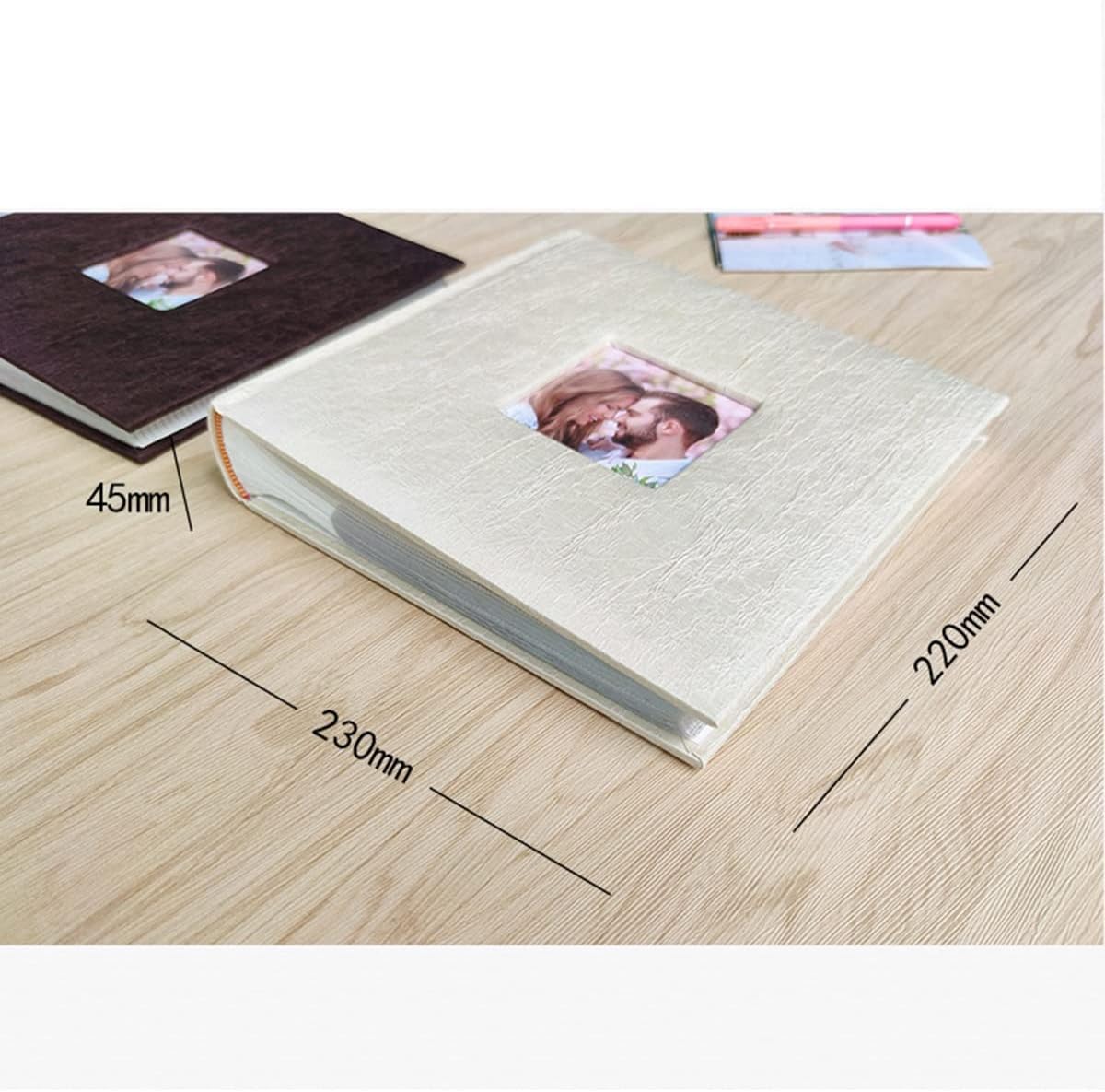 Self-adhesive Photo Album Cloth Cover Photo Album Baby Memorial Album A6 Storage Book 6- inch Pocket Photo Album Photo Album Used For Wedding Guest Anniversary ( Color : White Size : 23x22x4.5cm )