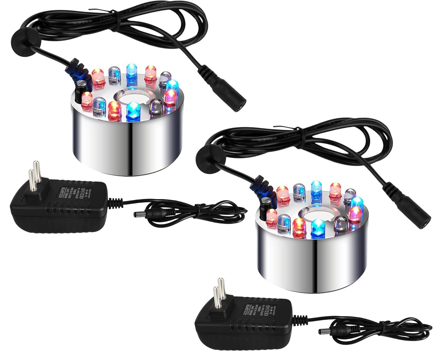 DHRUVPRO Mist Maker 12 LED Mister Fogger Water Fountain Pond Fog Machine Atomizer Air Humidifier Indoor Fountain Mister Foggers Perfect for Halloween Christmas (Fog/Mist Maker - 2 Piece)-picture-48