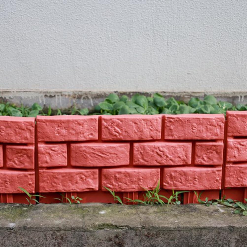 4 Pezzi Bordi In Plastica Staccionate Giardino Imitazione Pietra Mattoni Prato Aiuole Bordo Pannelli Decorativi Paesaggistici Per Cortile Giardino Esterno