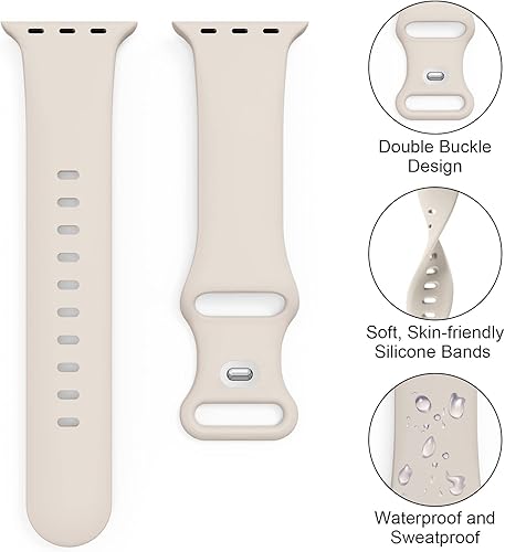 Miniatura 3 de Paquete de 6 correas compatibles con Apple Watch de 1.496 in 1.575 in 1.614 in 1.654 in 1.732 in 1.772 in 1.929 in, correa deportiva de repuesto de