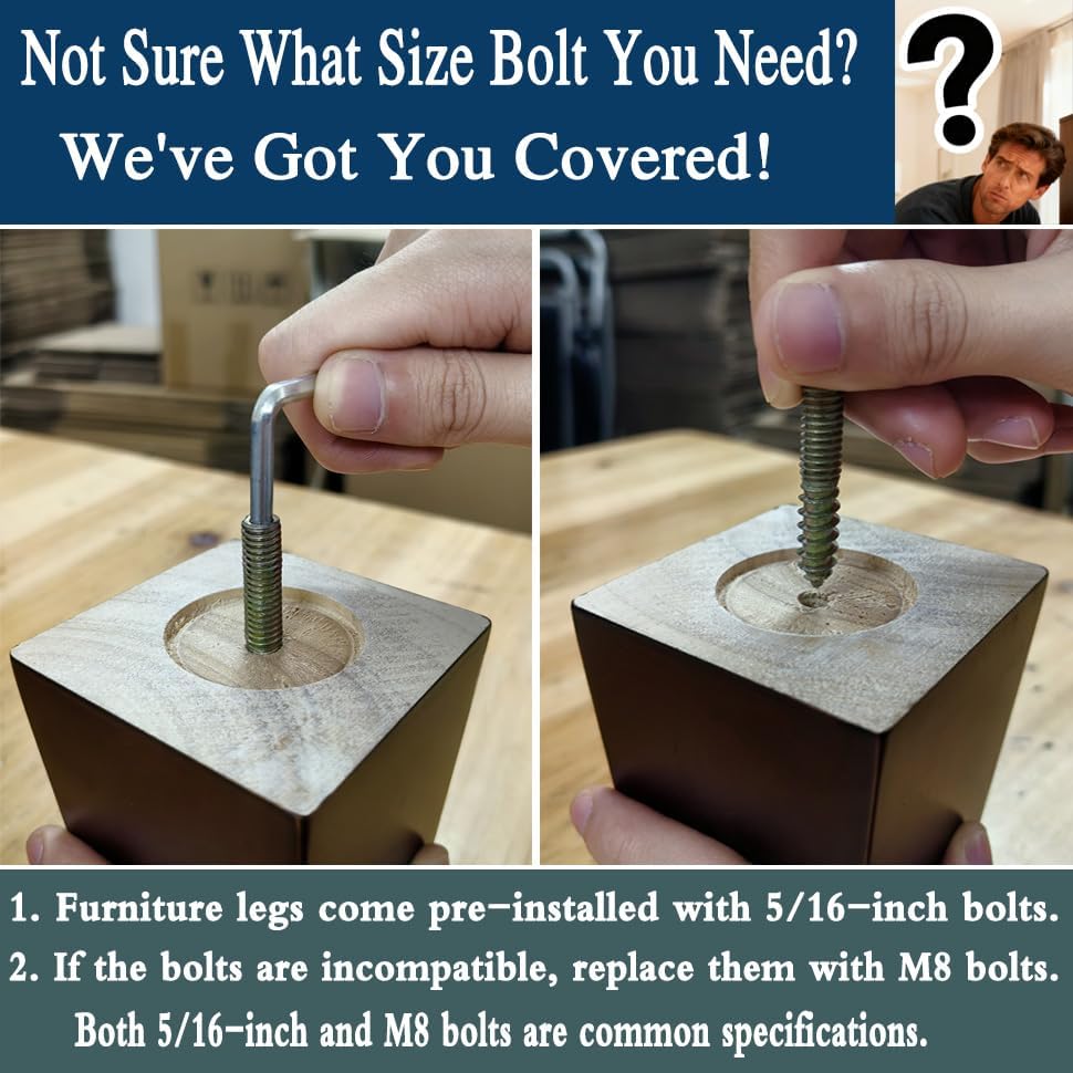 Miniatura 3 de Juego de 4 patas de madera para muebles, patas de sofá de 4 pulgadas, patas cuadradas de color marrón, patas de silla de mediados de siglo, patas de