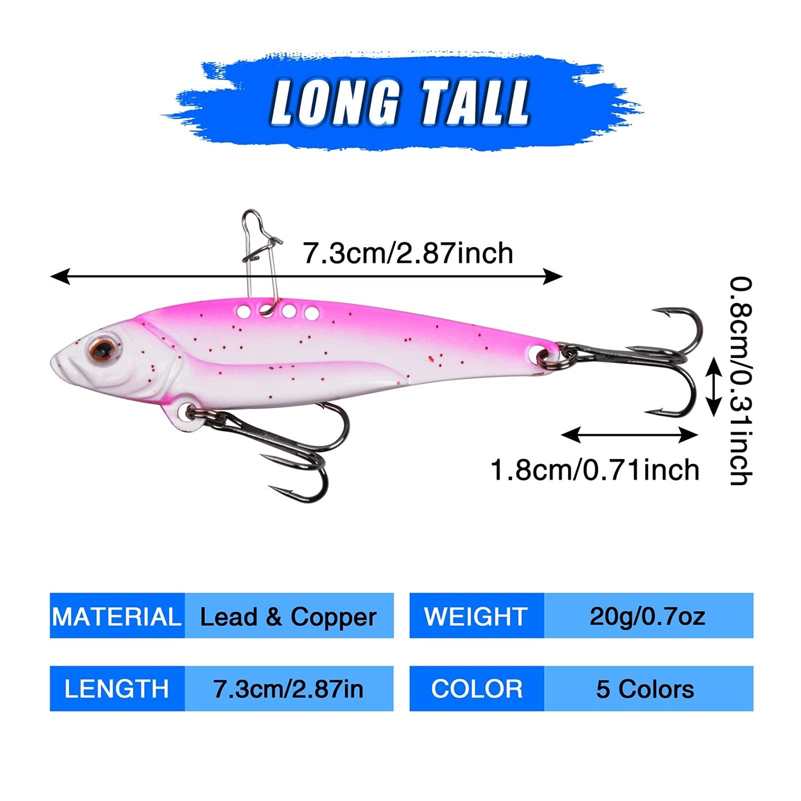 caihuashopping Señuelos de Pesca Fueruras de Pesca metálica Que se Hunde cucharas de Cebo Artificial Blade Switchebits Establecido para la Pesca de señuelos de Walleye 5pcs / 10pcs Cebos Artificiales