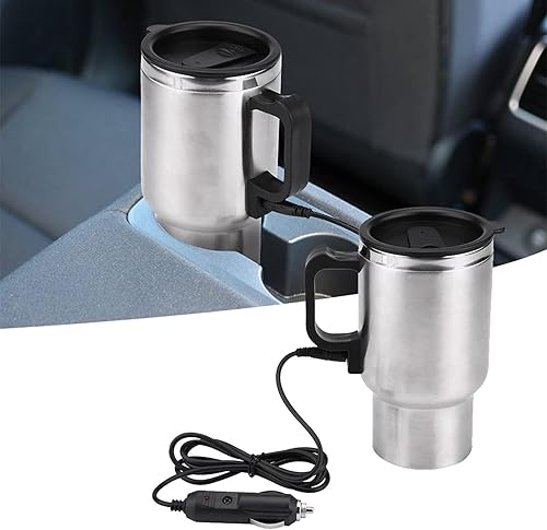Miniatura 9 de Hervidor de té eléctrico, hervidor eléctrico para automóvil, 12 V 15.2 fl oz, taza de calefacción eléctrica de viaje en el automóvil, calentador de