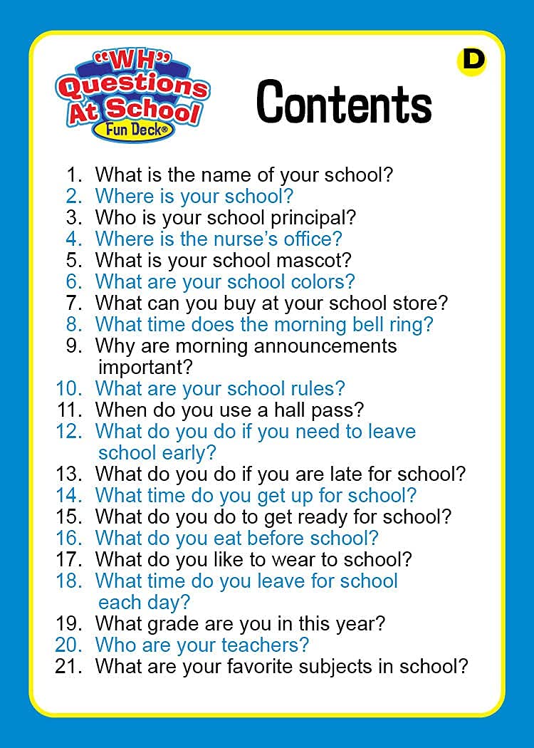 Buy Super Duper Publications | WH Questions at School Fun Deck Flash ...