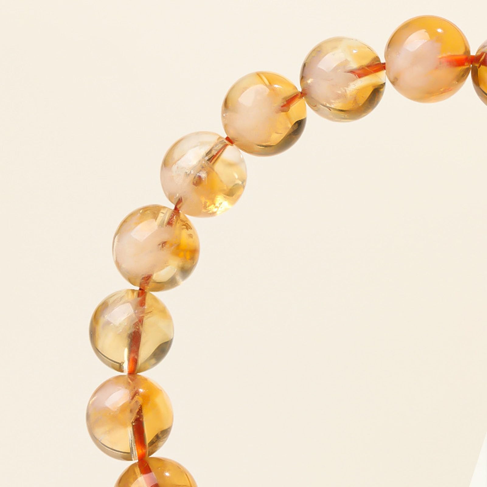 Bracciale in cristallo citrino fatto a mano per donna, bracciale da uomo | Bracciale curativo con perline elasticizzate naturali, regalo energetico dei chakra per donne uomini lui in 7-11 mm