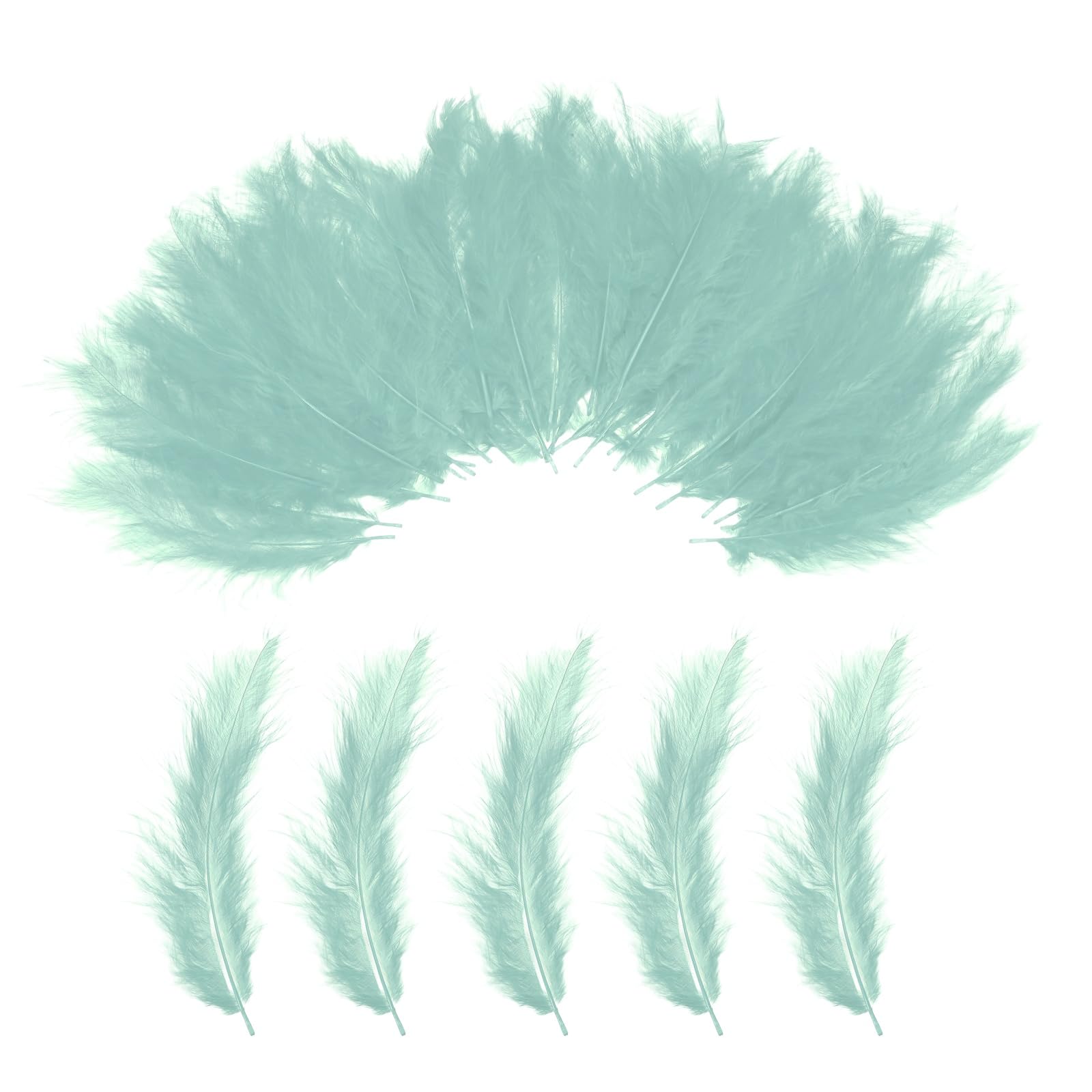 PATIKIL 200 Pack Fluffy Turkey Marabou Feathers,4-6 Inches Pure Green Natural Turkey Feathers for Crafting Dream Catcher Fringe Trim Fly Tying Party Decorations