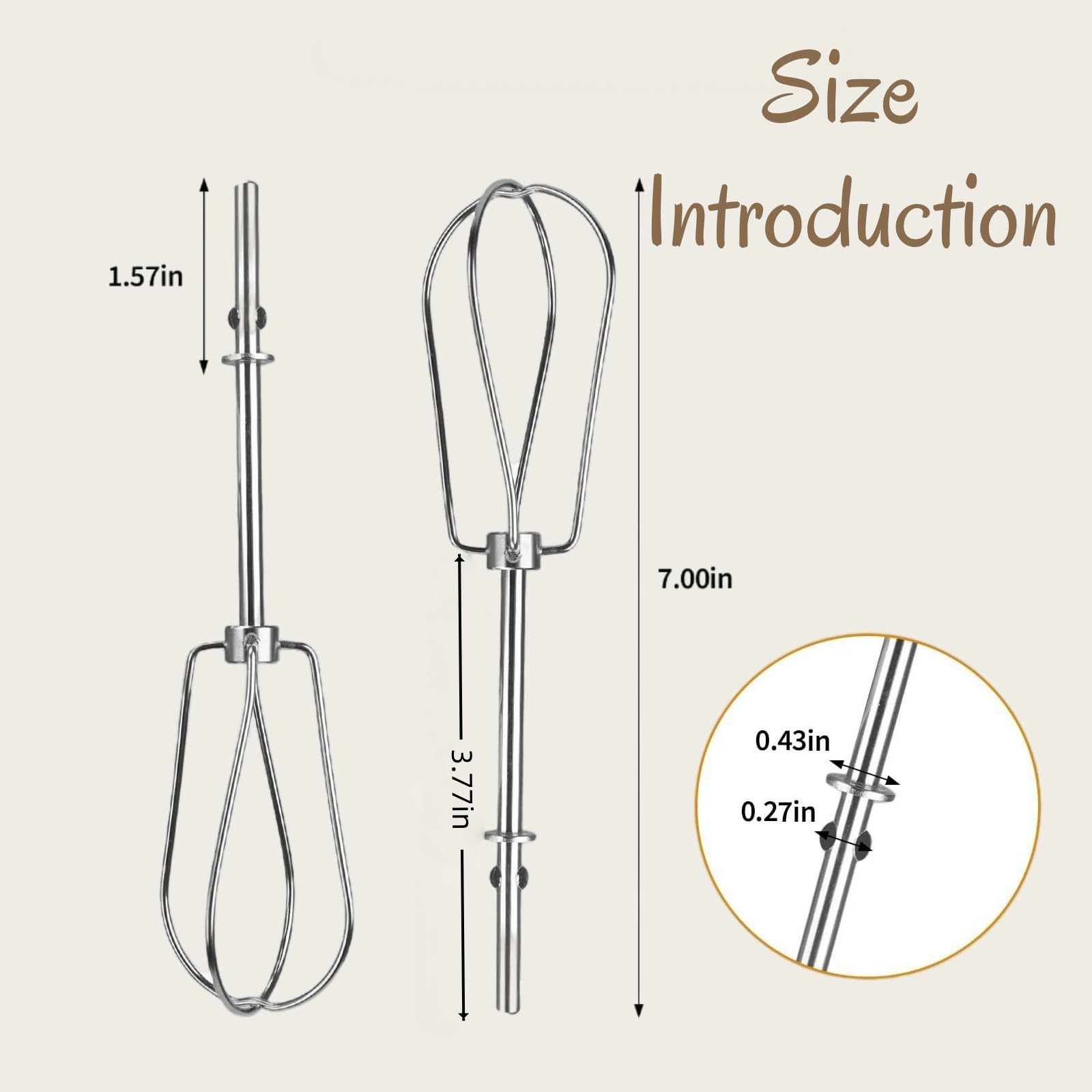 Applies To High-Speed Turbo Beaters for KitchenAid Hand Mixer - Durable Stainless Steel Replacement Beaters for W10490648, KHM2B, AP5644233, PS4082859 - Anti-Rust & Tangle-Free Design