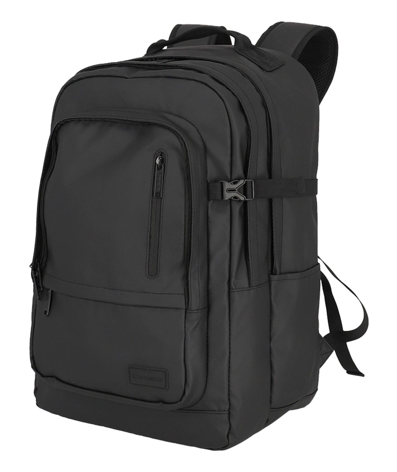 Travelite Rucksack aus wasserabweisendem Material, gepolstertes Laptop Fach 15,6 Zoll, BASICS Tagesrucksack mit Aufsteckfunktion, 48 cm, 28 Liter, 900 Gramm