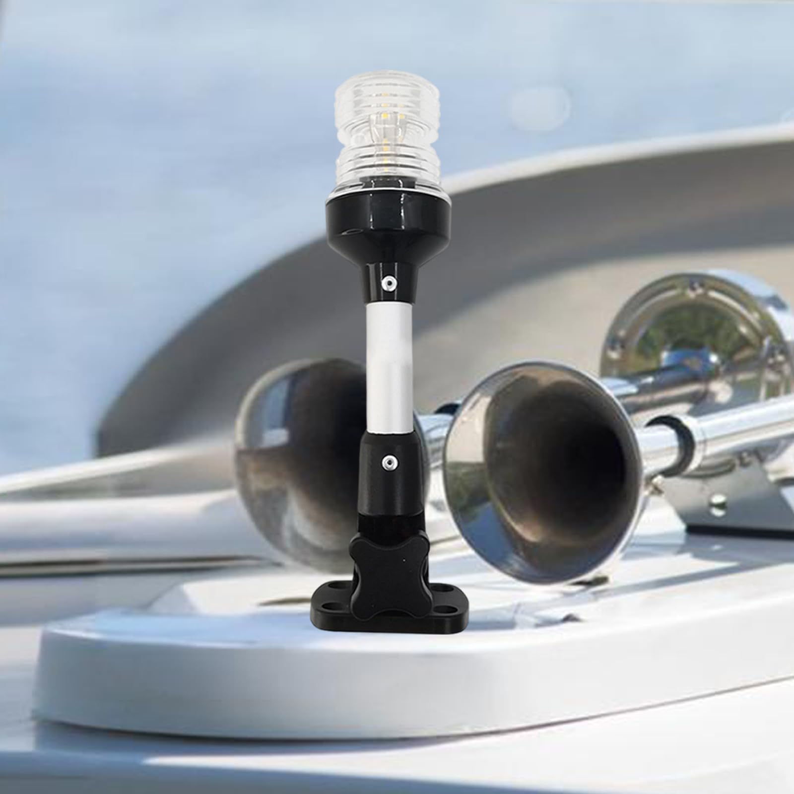 harayaa Luce di Navigazione Marina a LED, Pieghevole a 360 Gradi, 12-24 V, Luci di Via barca Portatile, ad Alte Prestazioni con Attao Diretto Sostituibile, Luce per Barca, 9 Inch