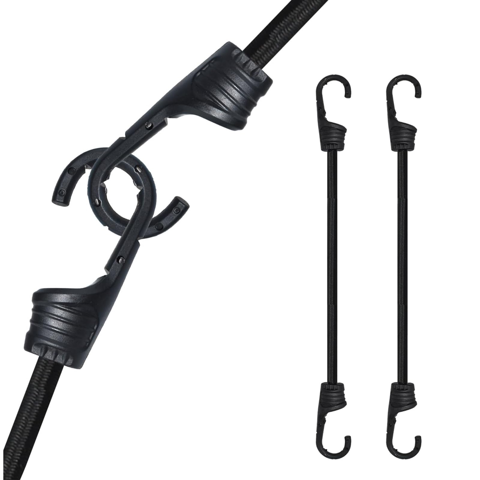 45cm Elastic Bungee Cords - 2-Pack Heavy Duty Straps with Hooks for Secure Tie Downs
