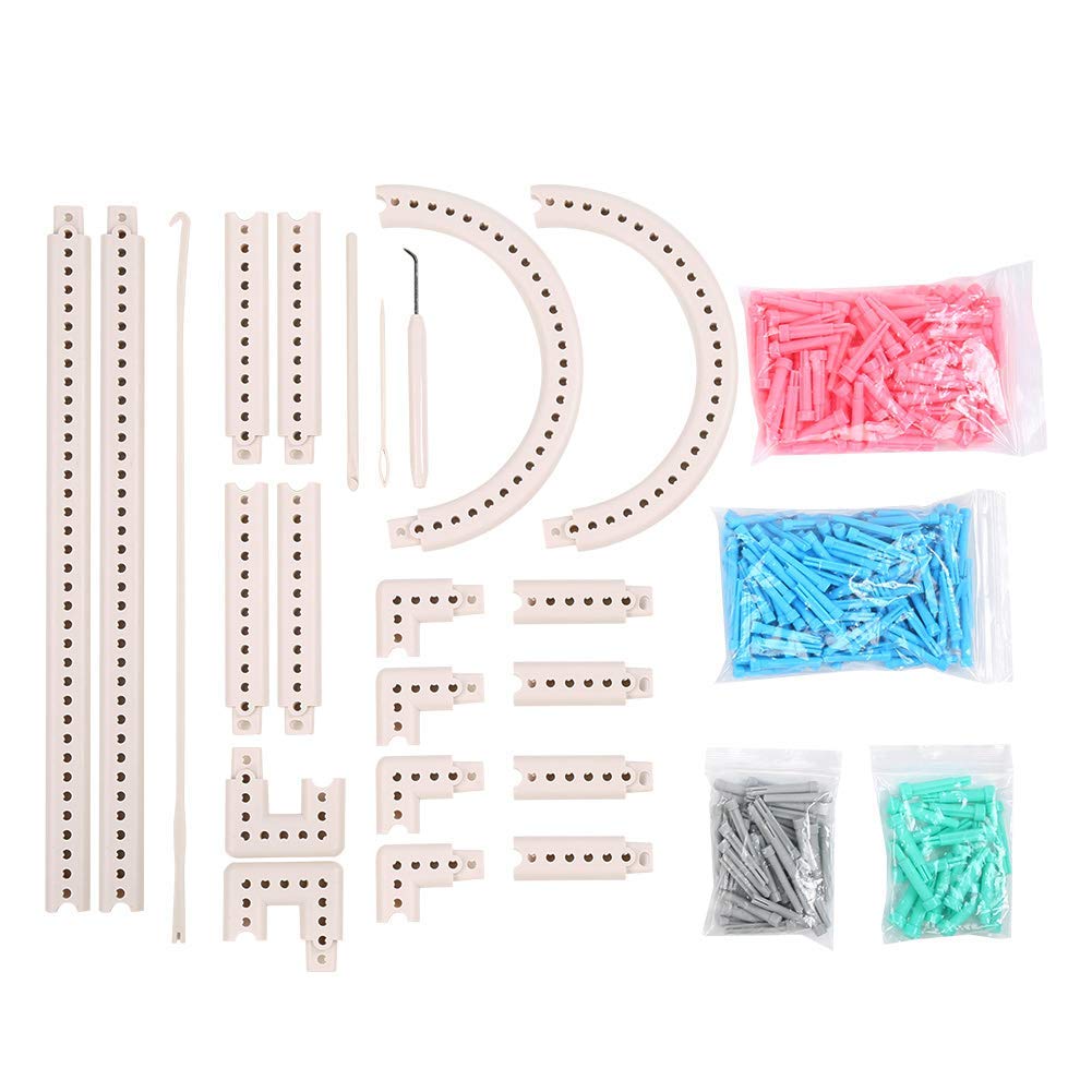 Crafts Knit Weave Kit, Knitting Board Weave Kit Multifunktionales Craft Yarn Crafts Knit and Weave Kit Mini Knitting Plastic Scarf Weaving Kit