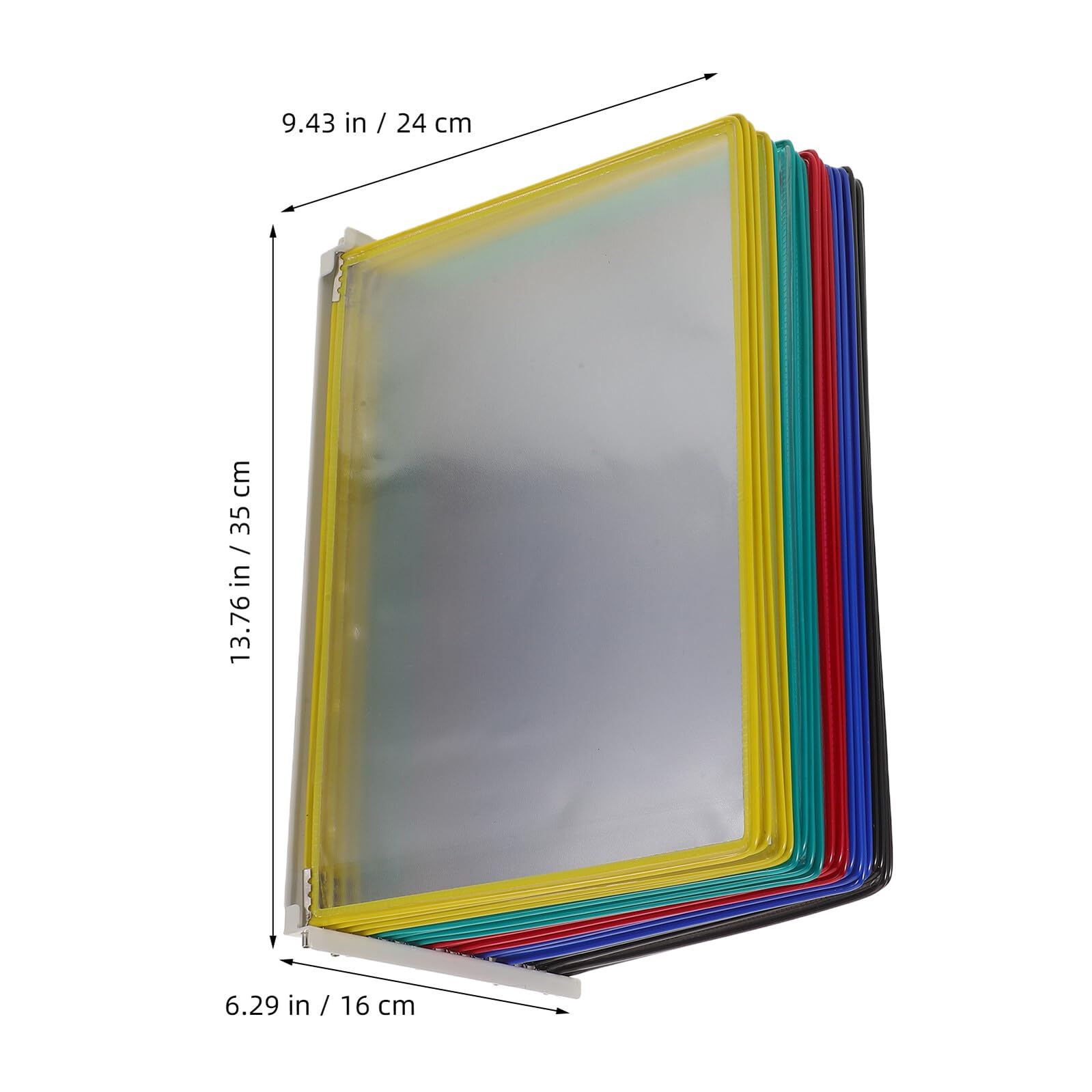 Levemolo Espositore da Parete 20 Pagine A4 in Metallo e PVC Porta Volantini Organizer per Documenti da Scrivania e Riunione per Ufficio e Locali Pubblici
