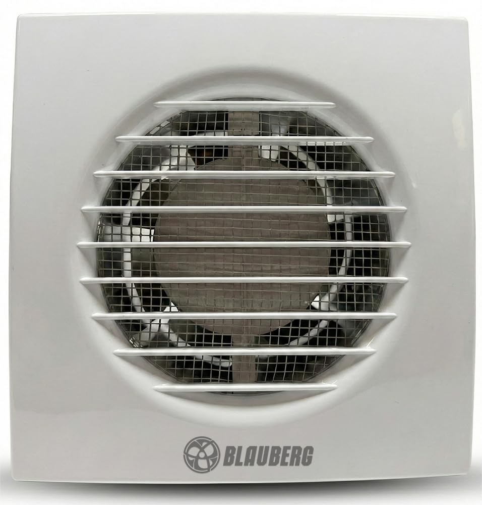 Blauberg Ventilateur extracteur 100 mm avec capteur d'humidité et minuterie – Démarrage automatique 60–90% RH – Ventilation silencieuse pour salle de bains