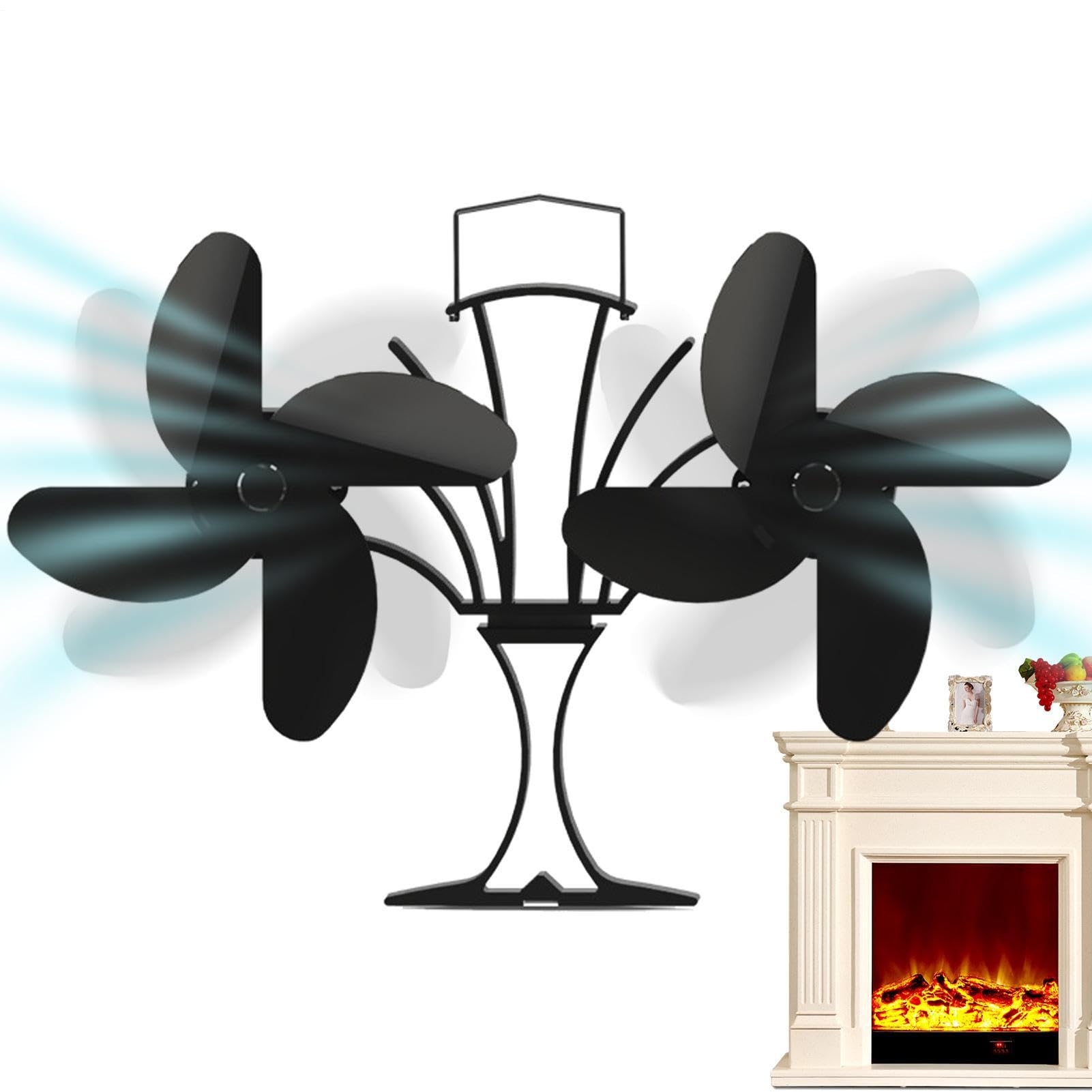 Ventilatore per stufa a legna, in lega di alluminio, 16 x 8 x 19 cm | con distribuzione del calore ultra silenziosa, per stufe a legna, caminetti, bruciatori a legna