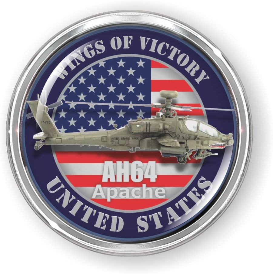 U.S. Air Force veterans Aircraft Collection Wing of Victory round vinyl sticker Set 3D Dome Waterproof 100% UV Protected Aluminum Round Bezel Chrome